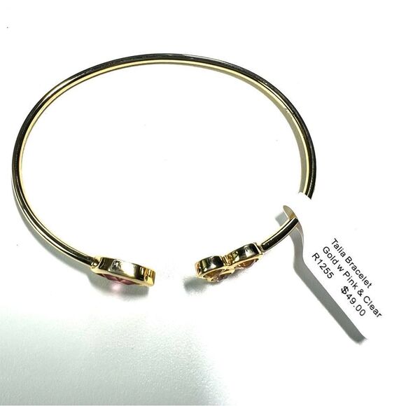 Talia Gold Plate Pink Crystal Cuff Bracelet NWT - Picture 2 of 4